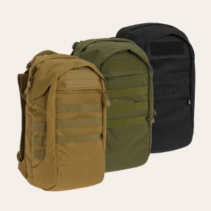 The 17-litre MFH Assault 17 tactical backpack in three colours: coyote-tan, troop green and black