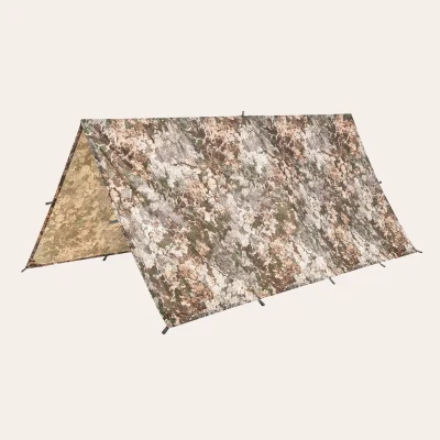 MIL-TEC Ripstop TARP WASP I Z1B 14234065 - waterproof and versatile tarpaulin (300x300 cm) with 19 attachment points for multiple mounting options in camping, bushcraft and outdoor adventures.