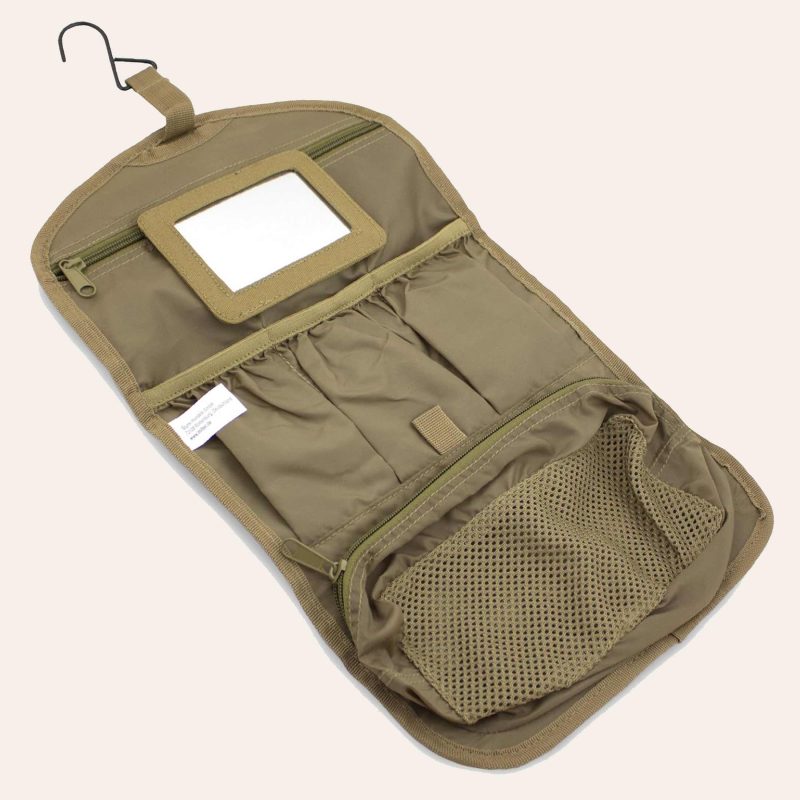 MIL-TEC Bolsa para Higiene Pessoal 1 Bolsa de higiene compacta e leve com múltiplos compartimentos e gancho para pendurar – ideal para viagens e atividades ao ar livre. Mil-Tec 16004005