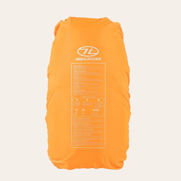 Vista frontal da Mochila Highlander Ben Nevis 52 litros com capa de chuva integrada, cor-de-laranja, Número do artigo RUC275 Vista frontal da Mochila Highlander Ben Nevis 52 litros com capa de chuva integrada, cor-de-laranja, Número do artigo RUC275