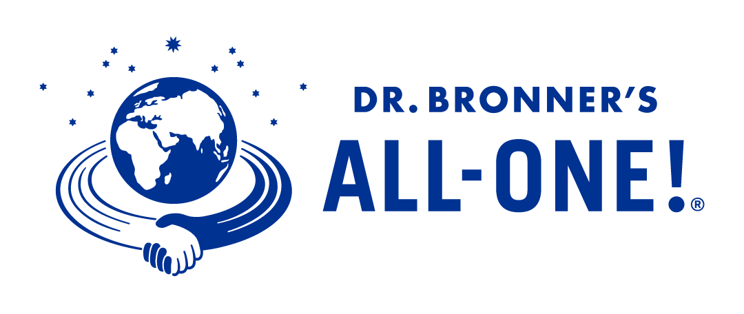 Dr Bronner's All-One! blue logo