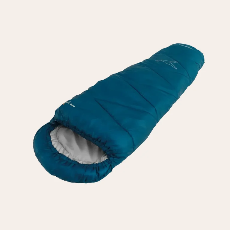 The blue Starling Mummy Junior sleeping bag from easy camp