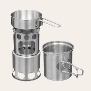O conjunto de cozinha eficiente com fogão a lenha da Fox Outdoor by MFH