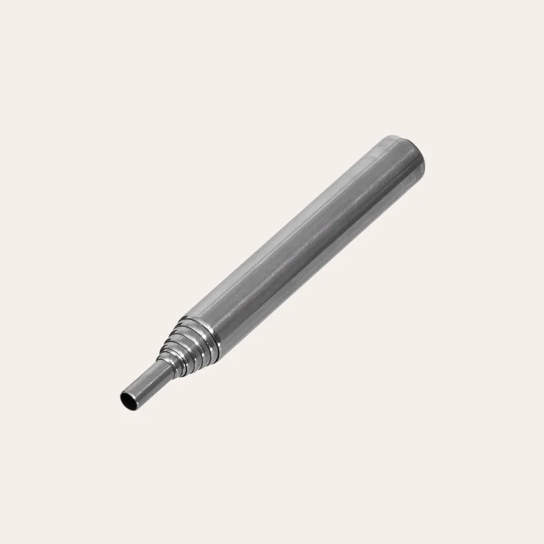 Telescopic stainless steel blower for camping, hiking, barbecues and survival, light and compact