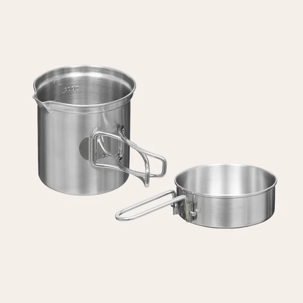 Os utensílios de cozinha de aço inoxidável da Fox Outdoor by MFH Os utensílios de cozinha de aço inoxidável da Fox Outdoor by MFH