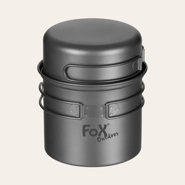 O Conjunto de utensílios de cozinha titânio da Fox Outdoor by MFH O Conjunto de utensílios de cozinha titânio da Fox Outdoor by MFH