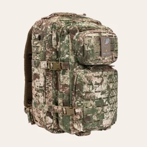 MIL-TEC US Assault Pack LG Laser Cut 3 Vista lateral da MIL-TEC US Assault Pack SM Laser Cut em WASP I Z2 – mochila tática de 36 litros com MOLLE Laser-Cut, costas acolchoadas e compartimento para sistema de hidratação