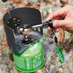 Optimus Corta-Vento Clip-On – leve, em alumínio, com encaixe, compatível com Crux e Terra Weekend HE