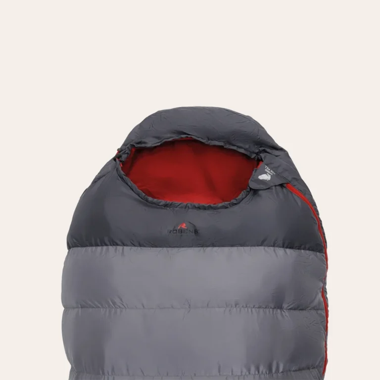Detalhe do Robens Gully 300 +4°C saco de dormir Zona da cabeça isoladas com enchimento sintético para resistir melhor à humidade