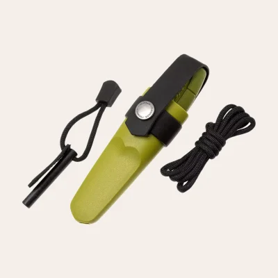 The green Morakniv Eldris knife with Fire Kit