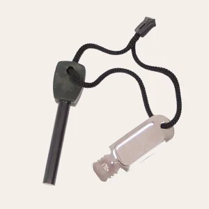 The two-part MFH flint with ignition steel and metal scraper, connected by a handle