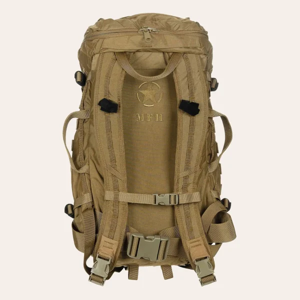 MFH-Professional-Mochila-Mission-30-30304R-02 Mochila tática Mission 30 de Cordura de 30 litros com sistema Molle, cinto peitoral e cintura, ideal para Bushcraft, operações militares e trekking