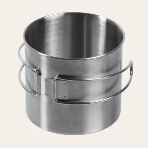 Mil-Tec 600 ml stainless steel mug - robust outdoor mug with folding handles 14602600