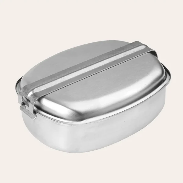 MIL-TEC stainless steel cookware with non-stick frying pan - two pieces, foldable