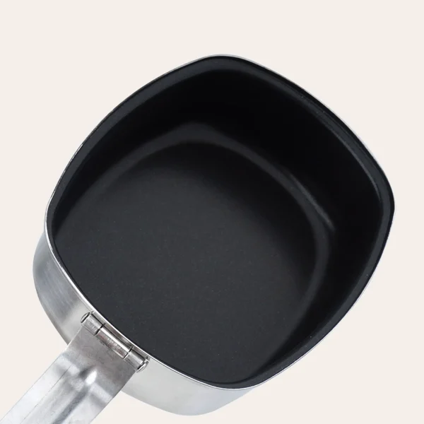 MIL-TEC stainless steel cookware with non-stick frying pan - two pieces, foldable