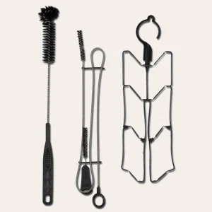 4-in-1 water bag cleaning set with brushes and drying rack