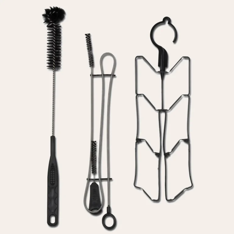 4-in-1 water bag cleaning set with brushes and drying rack