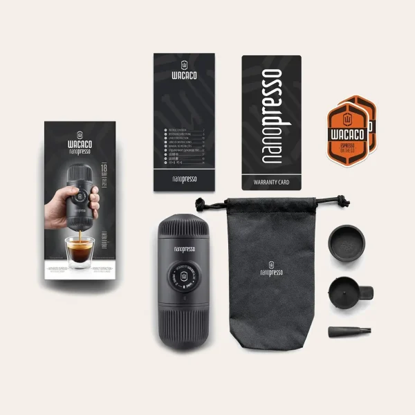 Wacaco Nanopresso portable coffee maker without electricity for outdoors, travelling and adventures