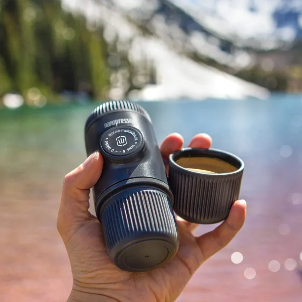 Wacaco Nanopresso portable coffee maker without electricity for outdoors, travelling and adventures
