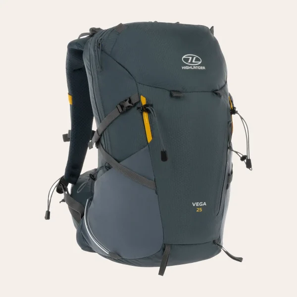 Highlander-Outdoor-Vega-homen-25l-RUC289-GR-02 Mochila de trekking leve Vega 25l da Highlander Outdoor para caminhadas confortáveis e passeios de um dia