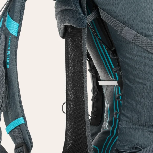 Highlander-Outdoor-Vega-mulher-40l-RUC290L-GR-09 Mochila Highlander Outdoors Vega 40l cinzenta para mulher, artigo RUC290L-GR, mochila de trekking leve com sistema de transporte específico para mulher