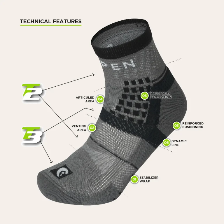 Meias de caminhada respiráveis Lorpen T3 Light Hiker ECO Shorty com tecnologia T3 para dias quentes