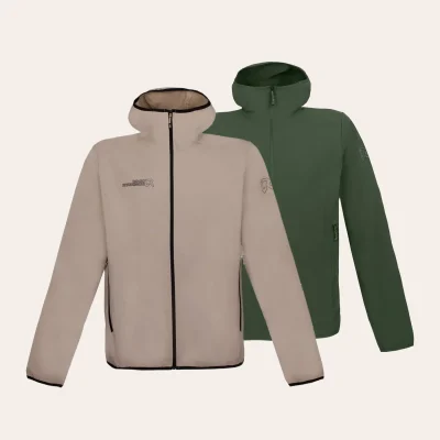 Casaco Softshell para proteção contra o vento e as intempéries em trekking, escalada ou caminhadas