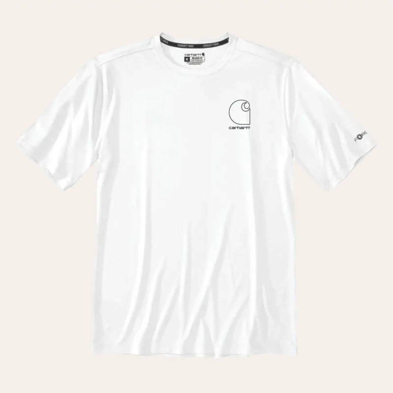 T-shirt leve Carhartt Sun Defender em branco para actividades ao ar livre com proteção UV