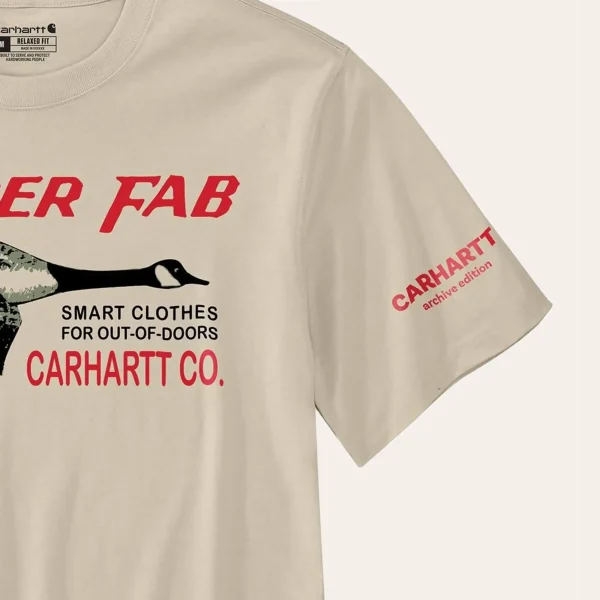 T-shirt Carhartt Relaxed Fit Lightweight Fab Graphic em Oat Milk com impressão Super Fab da série Carhartt Archive