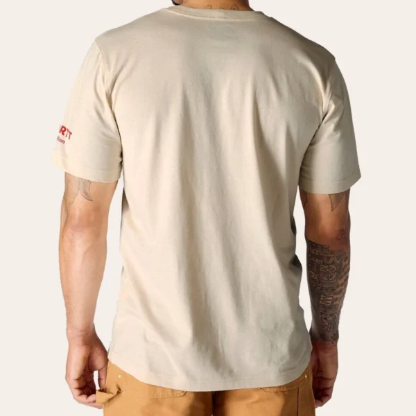 T-shirt Carhartt Relaxed Fit Lightweight Fab Graphic em Oat Milk com impressão Super Fab da série Carhartt Archive