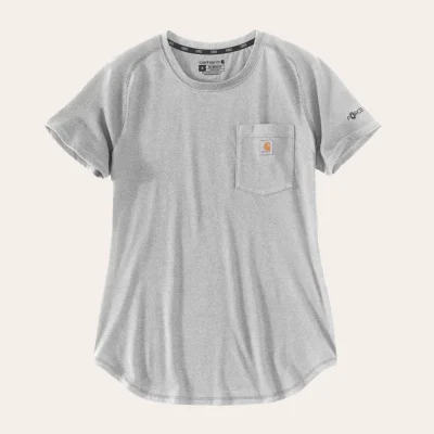 T-shirt Carhartt Force Relaxed Fit Midweight Pocket para senhora com tecnologia FastDry®.