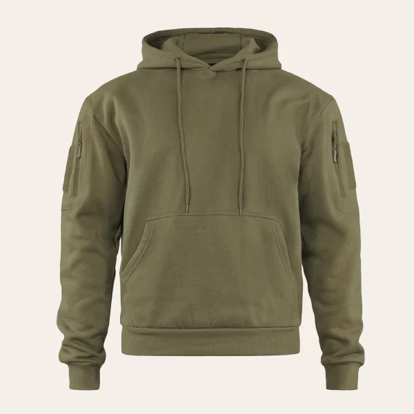 Camisola com capuz MIL-TEC Tactical Hoodie com bolso frontal grande e bolsos nos braços para atividades ao ar livre e uso diário