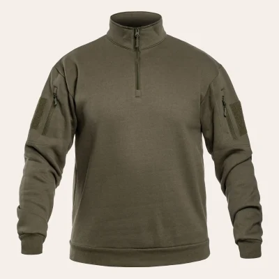 MIL-TEC tactical sweatshirt with high collar and arm pockets for outdoor activities and recreation