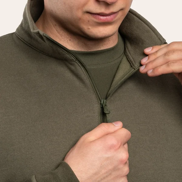 Camisola tática MIL-TEC com gola alta e bolsos nos braços para atividades ao ar livre e lazer