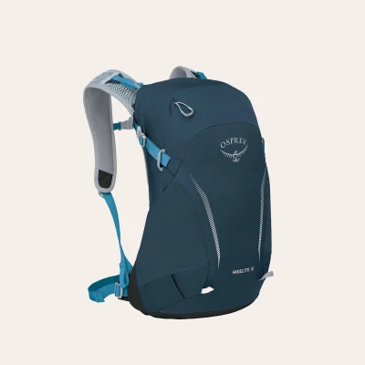 Osprey Hikelite 18 em Azul Atlas Blue – mochila leve para caminhadas com sistema de costas AirSpeed