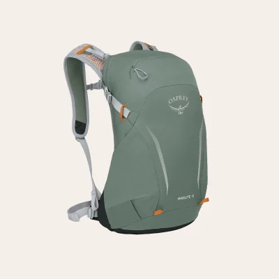 Osprey Hikelite 18 em Verde – mochila leve para caminhadas com sistema de costas AirSpeed