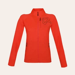 Casaco polar Rock Experience Arrows Mock Neck para senhora, casaco quente para exterior com estrutura de waffle