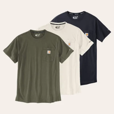 T-shirt Carhartt Force® Relaxed Fit de manga curta com bolso para homem, respirável e de secagem rápida