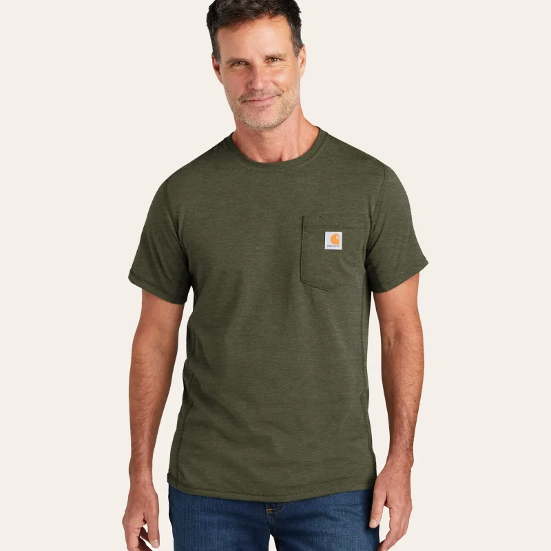 T-shirt Carhartt Force® Relaxed Fit de manga curta com bolso para homem, respirável e de secagem rápida