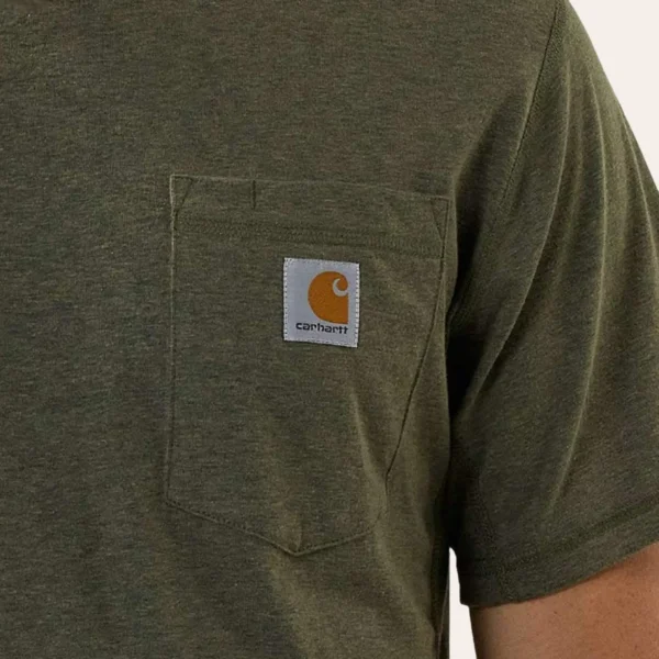 T-shirt Carhartt Force® para homem com bolso no peito – Relaxed Fit T-shirt Carhartt Force® Relaxed Fit de manga curta com bolso para homem, respirável e de secagem rápida
