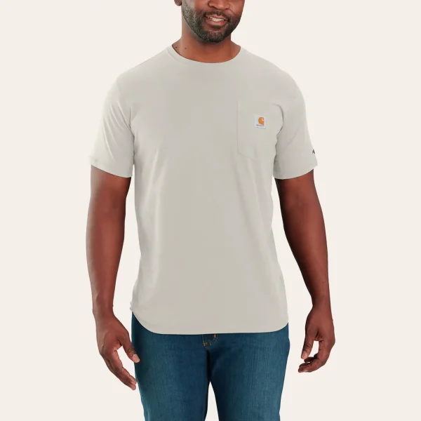 T-shirt Carhartt Force® para homem com bolso no peito – Relaxed Fit T-shirt Carhartt Force® Relaxed Fit de manga curta com bolso para homem, respirável e de secagem rápida