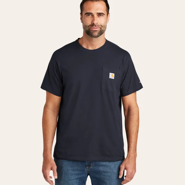 T-shirt Carhartt Force® para homem com bolso no peito – Relaxed Fit T-shirt Carhartt Force® Relaxed Fit de manga curta com bolso para homem, respirável e de secagem rápida