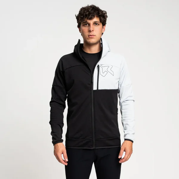 Casaco polar com capuz Rock Experience Kobra para caminhadas, alpinismo e escalada – respirável, elástico, quente