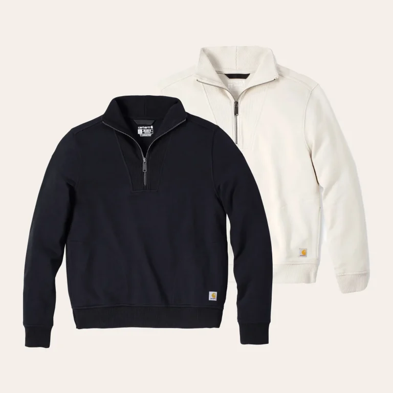 Camisola com meio fecho Carhartt para senhora, corte descontraído, em algodão e TENCEL™, ideal para o dia a dia e atividades ao ar livre