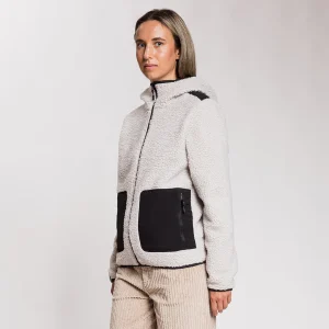 Casaco polar Rock Experience Re.Moose Pass em sherpa reciclado com ombros e bolsos reforçados