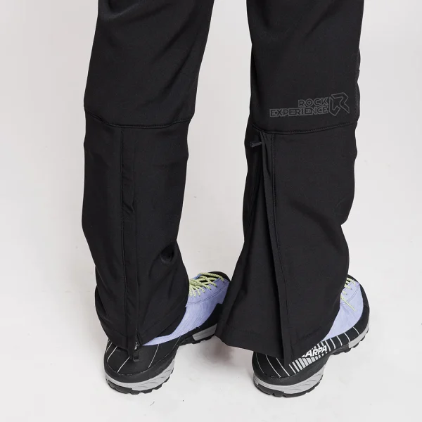 Calças Softshell Rock Experience Triolet – à prova de vento, repelentes à água, ideais para caminhadas de inverno.