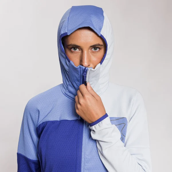 Casaco polar com capuz Rock Experience Kobra para caminhadas, alpinismo e escalada – respirável, elástico, quente