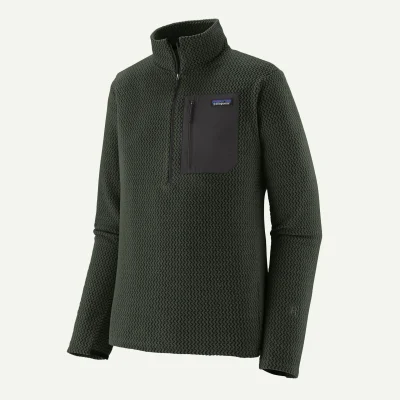 Patagonia R1 Air Fleece Zip-Neck – polar leve e respirável para caminhadas, desporto e uso diário.