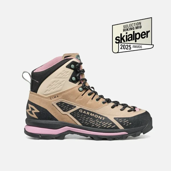 Garmont CIMA WP waterproof hiking boot for demanding outdoor trips with a grippy sole and asymmetric laces