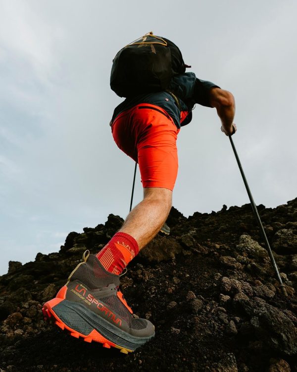 Sapato de caminhada e trail running La Sportiva Prodigio Hike GTX impermeável com membrana Gore-Tex e sola FriXion XT Red